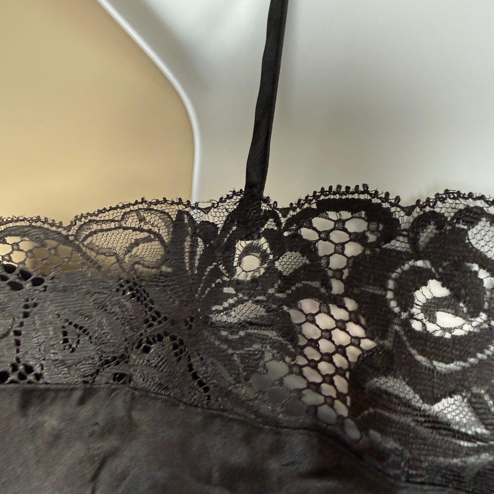 Black 100% Silk Delicate Lace Camisole Large - Picture 5 of 12
